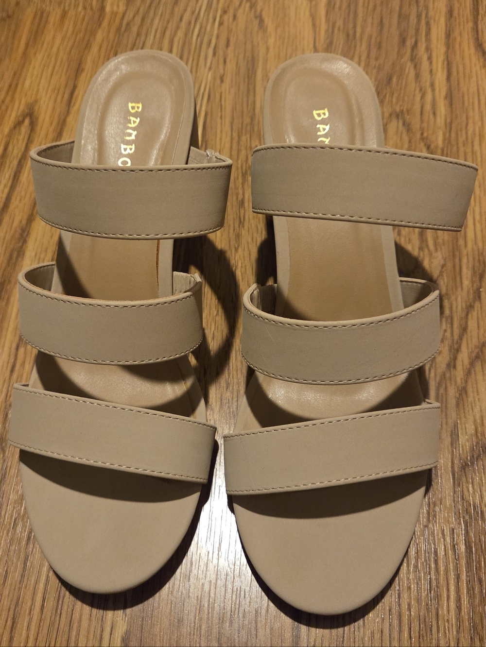 Beige Block Heels